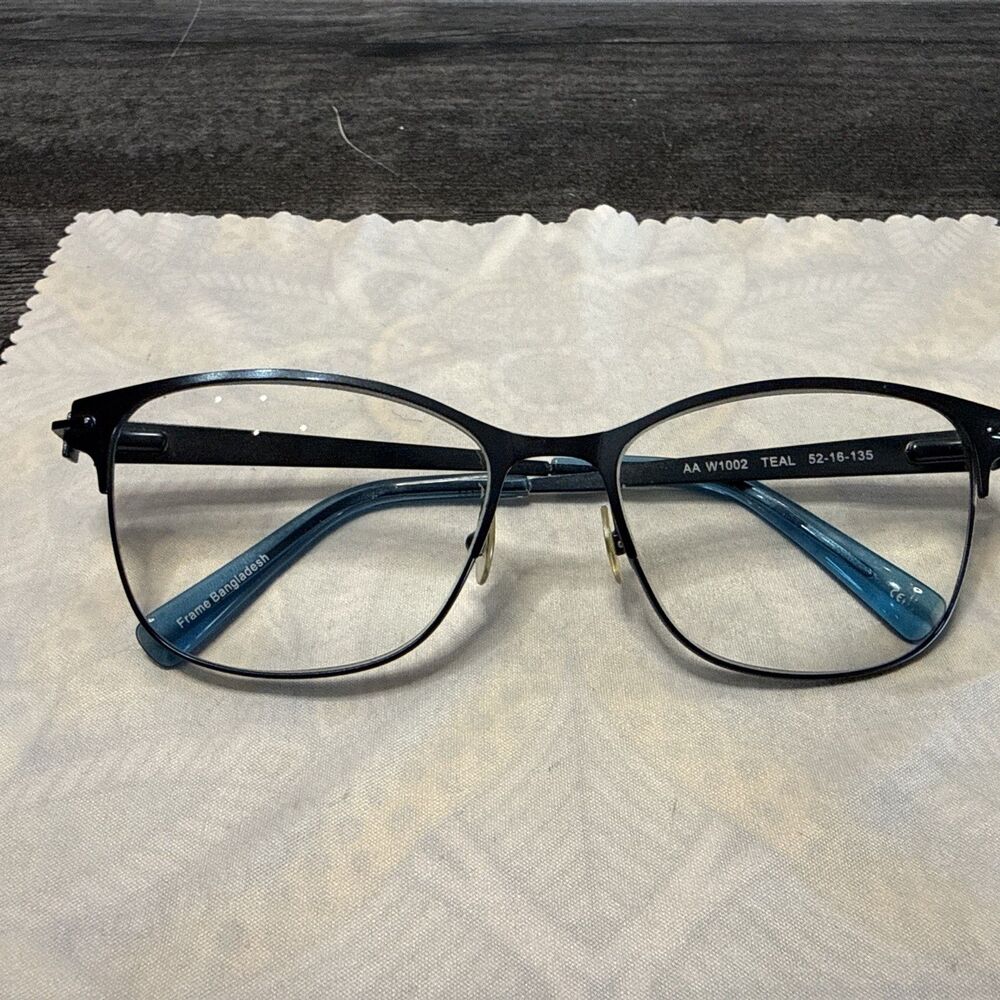Eyeglass Frame Women's Teal Metal Full Rim 52-16-135